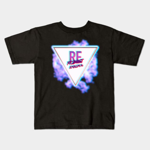 Red/Blue 3D Vaporwave Logo Kids T-Shirt by RobustEnigma